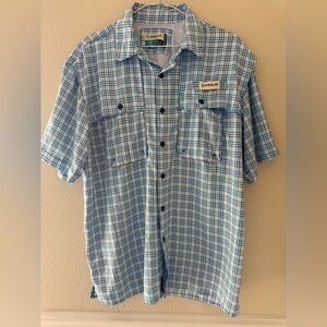 Magellan Outdoors Men's Light Blue Checkered Shirt